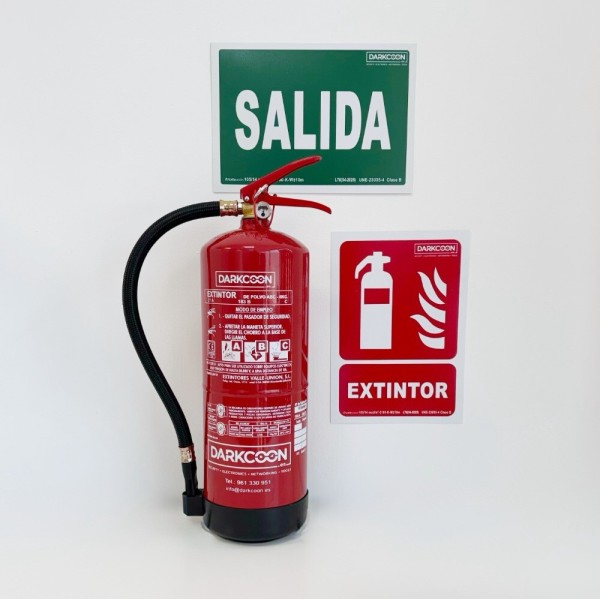 Comprar VALLEUNION VU-KIT-APARTAMENTO Kit extintor apartamento turístico vacacional. Extintor polvo ABC 6Kg + señal extintor y s
