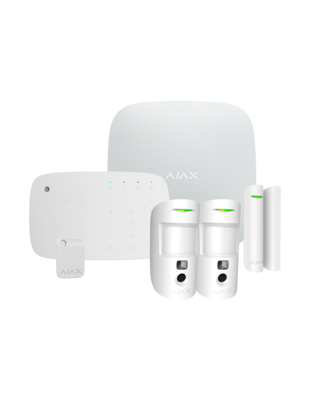 Comprar AJAX AJ-HUB2KIT4G-KIT4-AM-W Kit de alarma profesional - Certificado Grado 2 - Comunicación Ethernet y dual SIM 4G (LTE) 