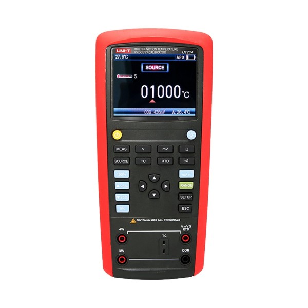 UNI-TREND-UT714-Calibrador de proceso de temperatura - Display LCD de hasta 2000 cuentas - Realiza medidas de termopares y RTDs 