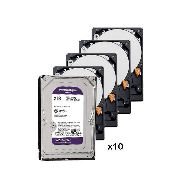 WESTERN DIGITAL-WESTERN-9-PACK_10_WD23PURZ-Pack de 10 discos duros de 2 Tb ( 2048 Gb ) Western Digital Purple