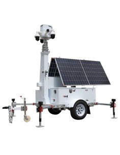 SAFIRE TRAILER-12KWH-600W-9M Trailer de alimentación autónoma para CCTV - Panel solar de 2x600W - Batería Litio LiFePo 12000Wh -